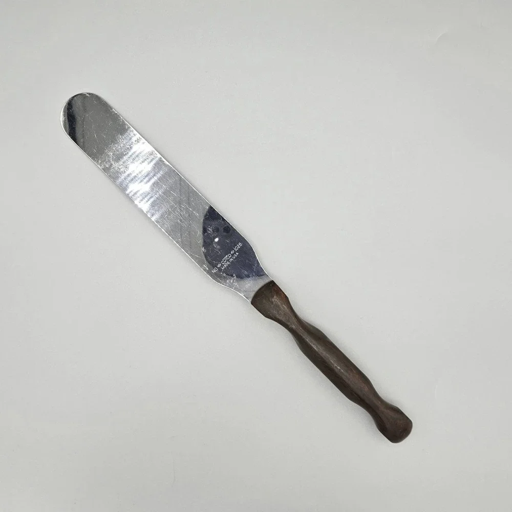 Vintage CUTCO 1028 Cake Icing‎ Spatula Spreader Knife Classic Brown Swirl Handle
